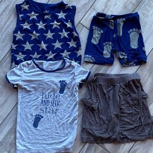 KICKEE PANTS SUMMER  PLAY CLOTHES ~ BOYS SIZE 3T~LOT OF 4 PIECES ~MIX AND MATCH